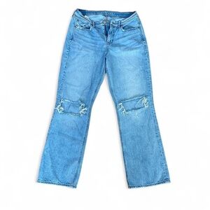 American Eagle Outfitters Light Blue Distressed Flare Jeans